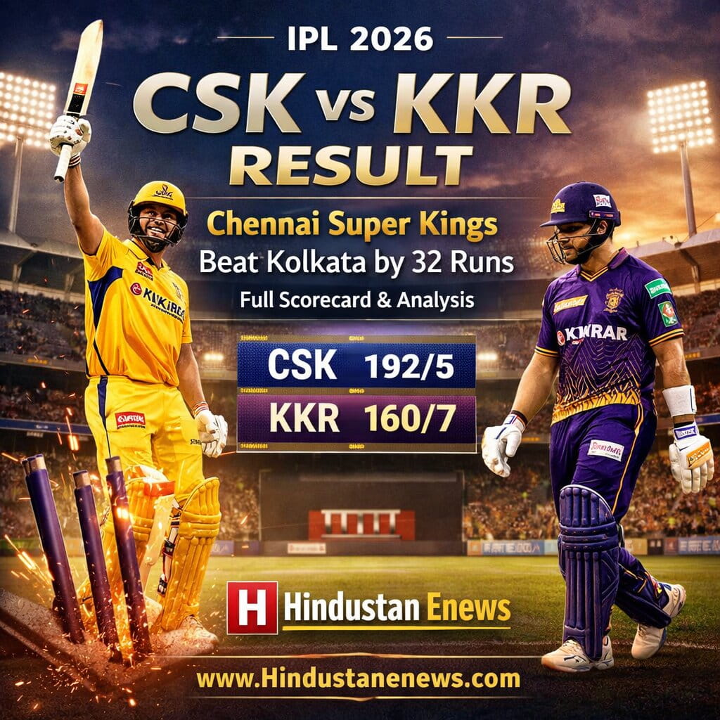 CSK VS KKR CSK defeats KKR by 32 runs