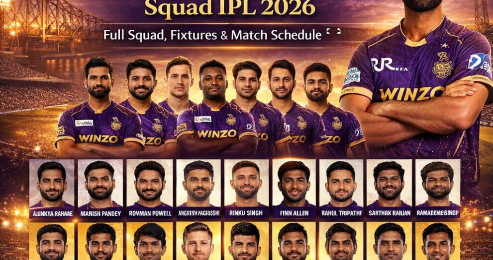 Kolkata Knight Riders Squad IPL 2026