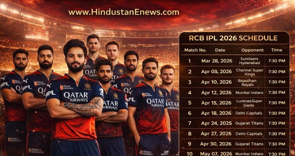 RCB Squad 2026 & Full RCB IPL Schedule