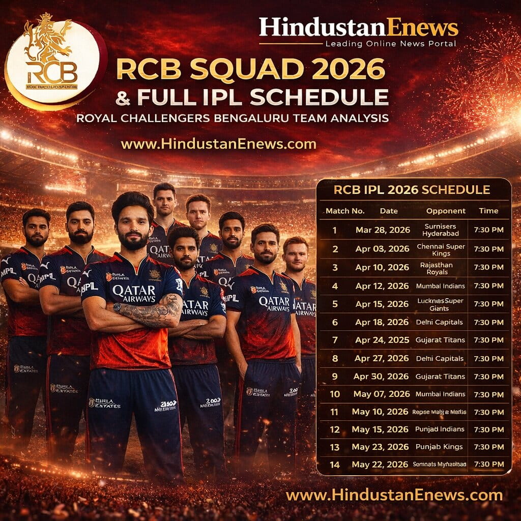 RCB Squad 2026 & Full RCB IPL Schedule