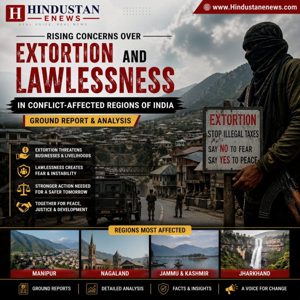 Rising concerns over extortion and lawlessness in Conflict Regions of India