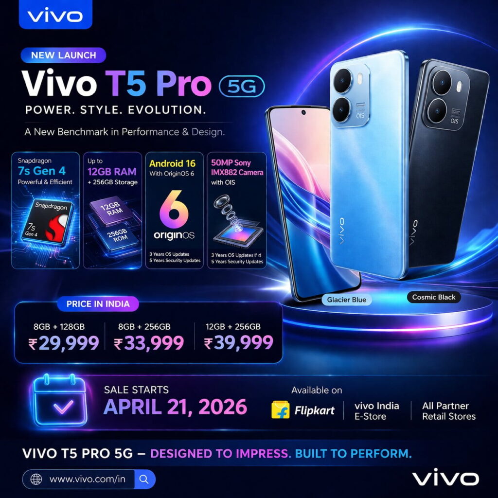 Vivo T5 Pro 5G Price in India, Specifications, Launch Date
